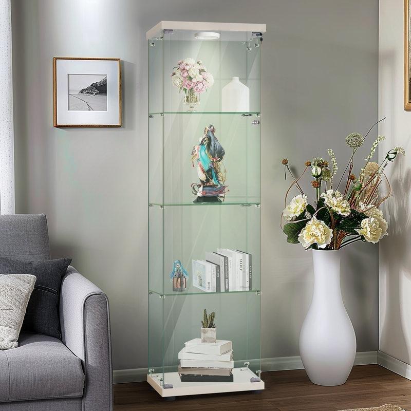 Metal LED Işıklı Kilitli Camlı Oyuncak Dolabı - 165x43x37 cm - 150267