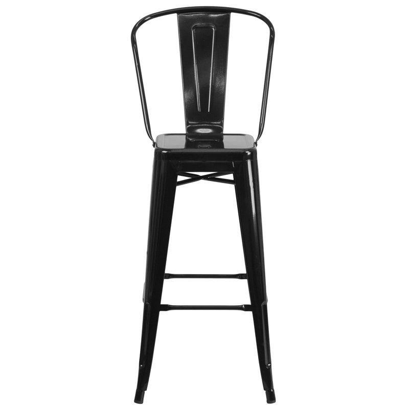 Metal Sırtlıklı İstiflenebilir Bar Sandalyesi - 77 cm - 148434