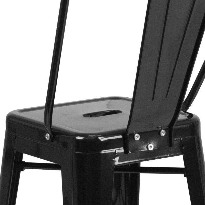 Metal Sırtlıklı İstiflenebilir Bar Sandalyesi - 77 cm - 148434