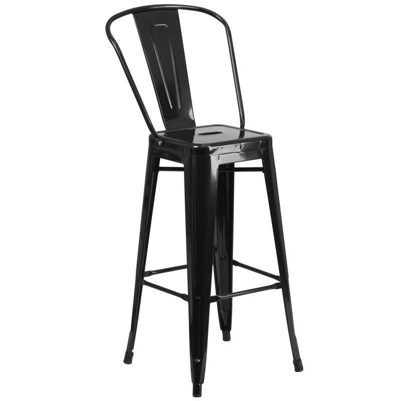 Metal Sırtlıklı İstiflenebilir Bar Sandalyesi - 77 cm - 148434