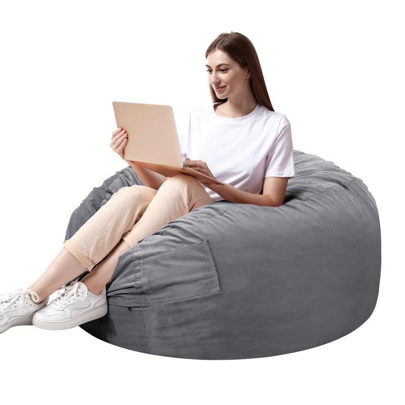 Mikrofiber Yan Cepli Çıkarılabilir Kılıflı Puf Koltuk - 122x122 cm - 157699