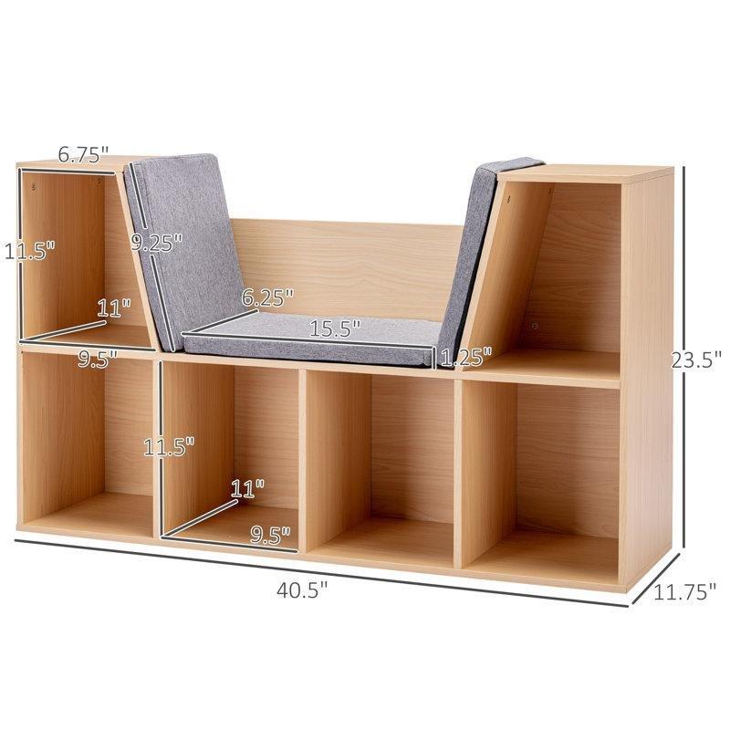 Minderli Altı Bölmeli MDF Montessori Oyuncak Dolabı - 103 cm - 150555