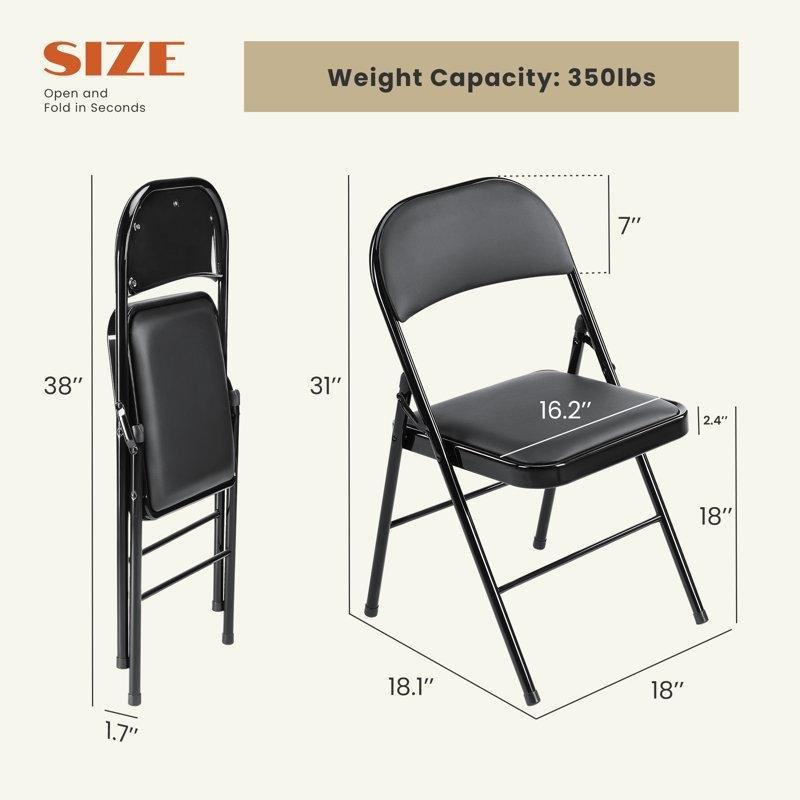 Minderli Metal 6lı Katlanır Sandalye Seti - 146121