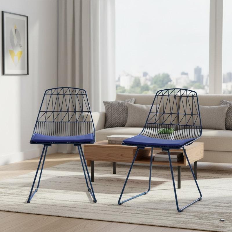 Minderli Metal Windsor Sırtlı Tel Sandalye, 2%27li Set - 147123