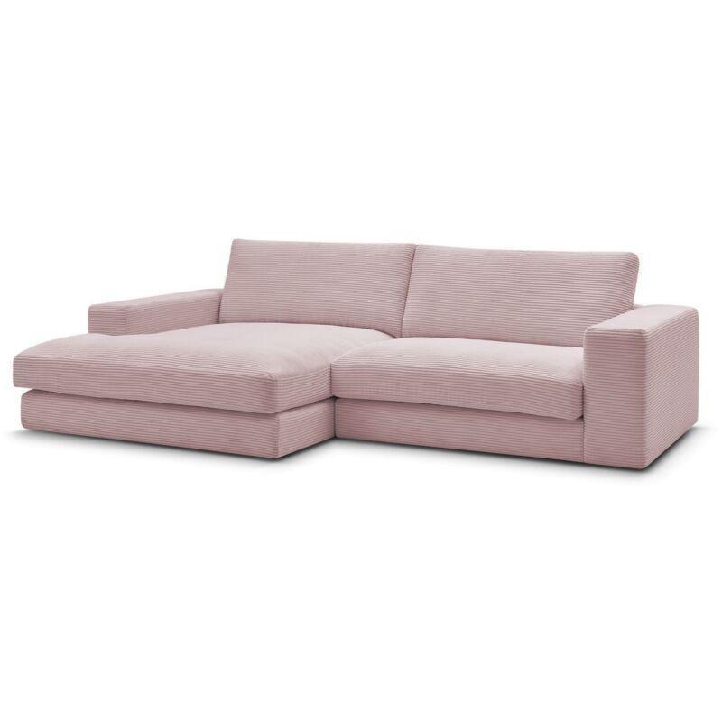 Mor Fitilli Kadife Sol Köşe Koltuk - 274x159 cm - 153195