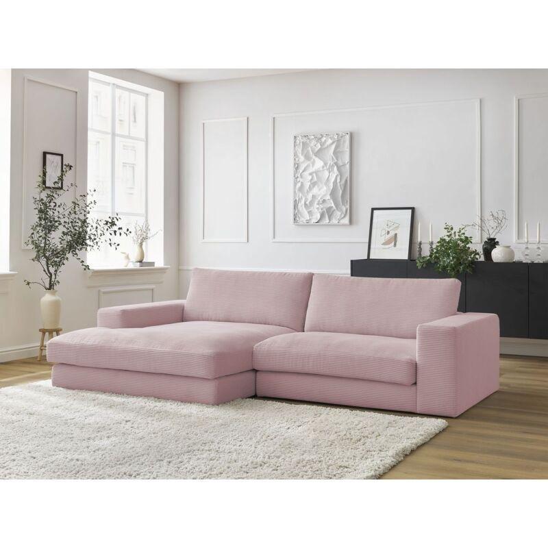 Mor Fitilli Kadife Sol Köşe Koltuk - 274x159 cm - 153195