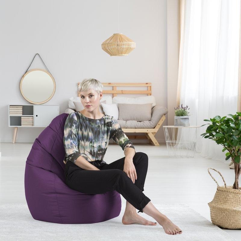 Mor Polyester Su Geçirmez Puf Koltuk - 110x69 cm - 157384