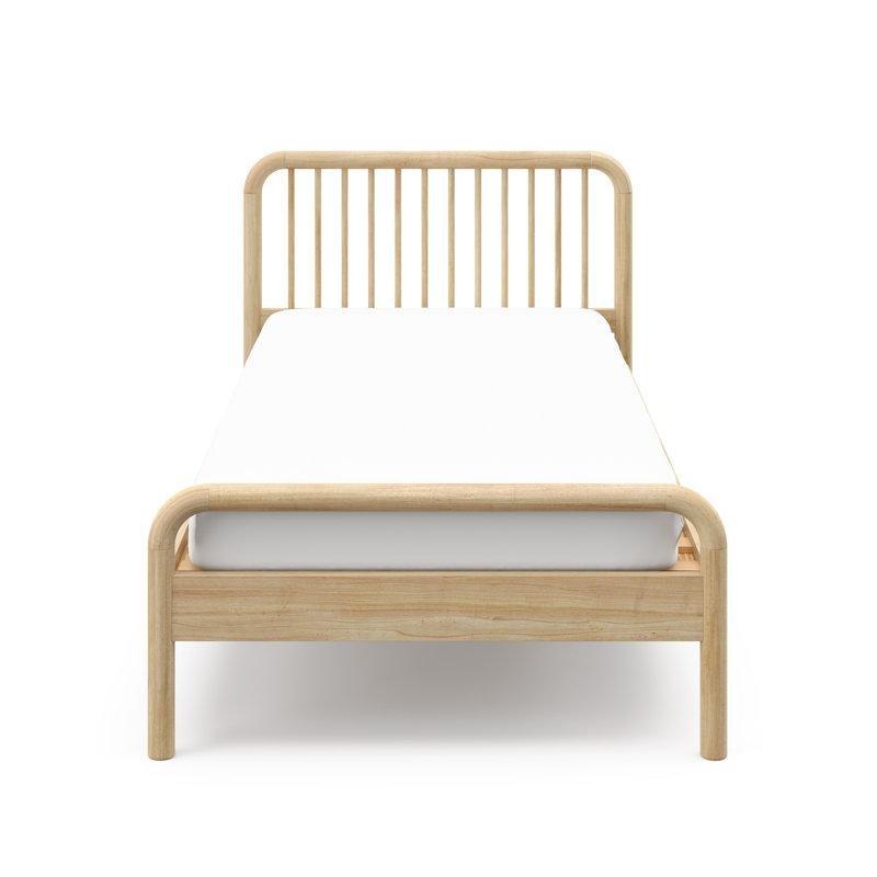 Naturel Masif Ahşap Kavisli Çıta Başlıklı Çocuk Karyolası - 107x203 cm - 142915