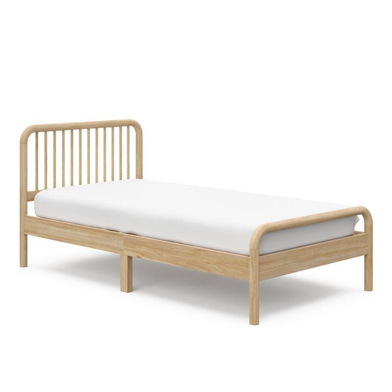Naturel Masif Ahşap Kavisli Çıta Başlıklı Çocuk Karyolası - 107x203 cm - 142915