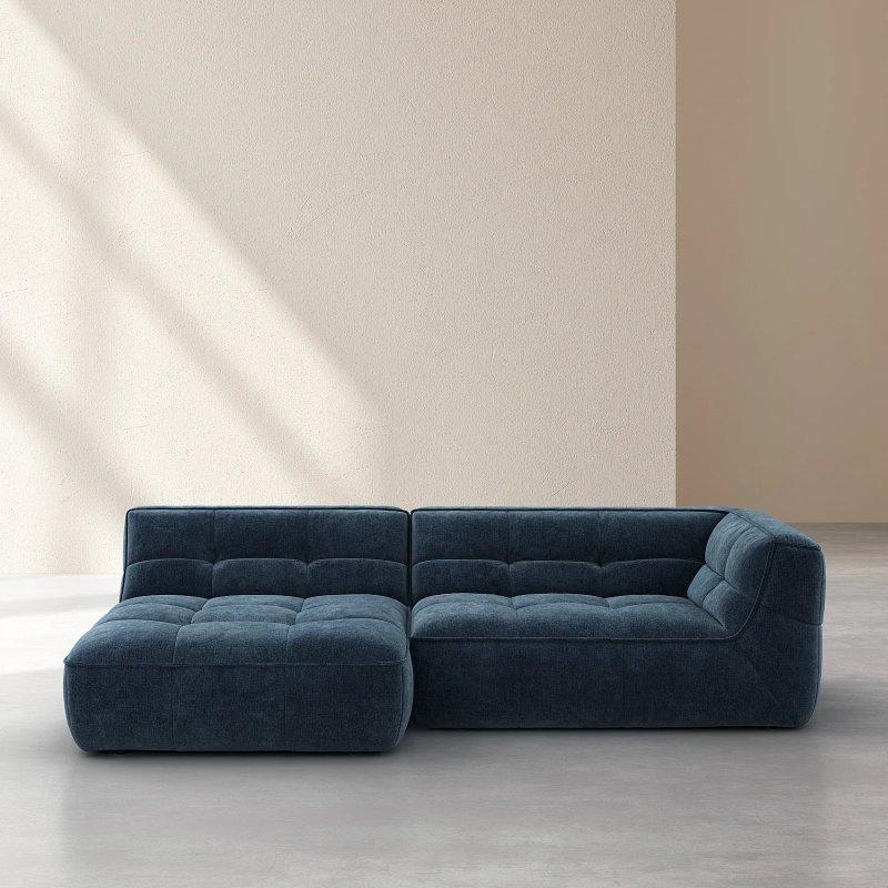Okyanus Mavisi Kumaş Sol Uzanma Modüllü Köşe Koltuk - 270 cm - 154507