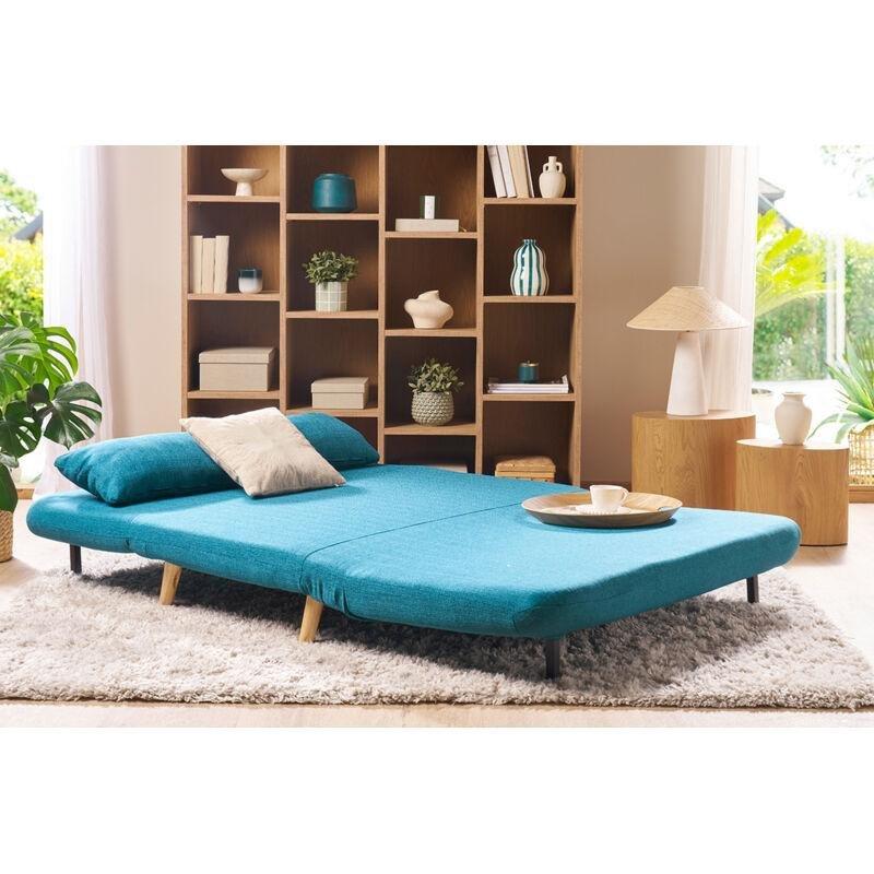 Ördek Mavisi Kumaş 5 Kademeli Sırtlı Yataklı İkili Koltuk - 132 cm - 151916