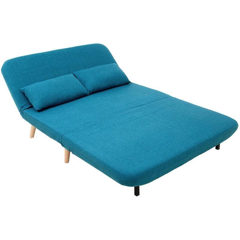 Ördek Mavisi Kumaş 5 Kademeli Sırtlı Yataklı İkili Koltuk - 132 cm - 151916