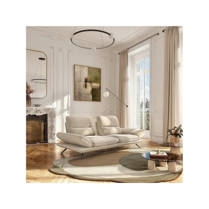 Ördek Mavisi Kumaş İleri-Geri Hareketli Sırtlıklı Üçlü Koltuk - 226 cm - 155359