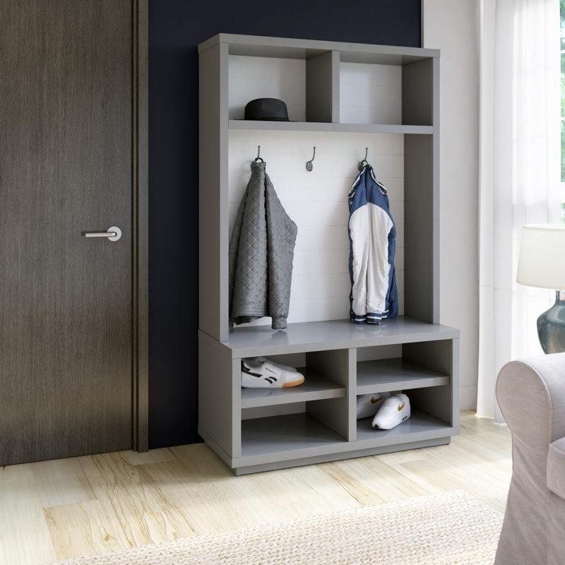 Oturaklı ve Ayakkabılıklı MDF Portmanto Vestiyer - 102 cm - 159625