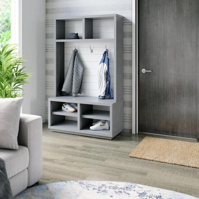 Oturaklı ve Ayakkabılıklı MDF Portmanto Vestiyer - 102 cm - 159625