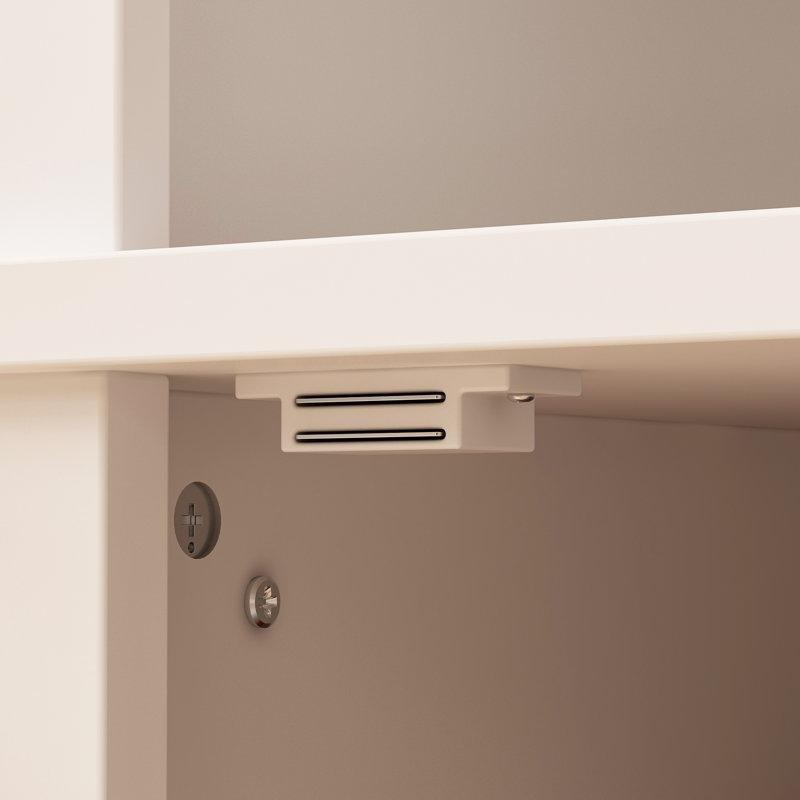 Oturaklı ve Cam Kapaklı Çok Raflı Masif ve MDF Ahşap Portmanto Vestiyer - 260 cm - 159514