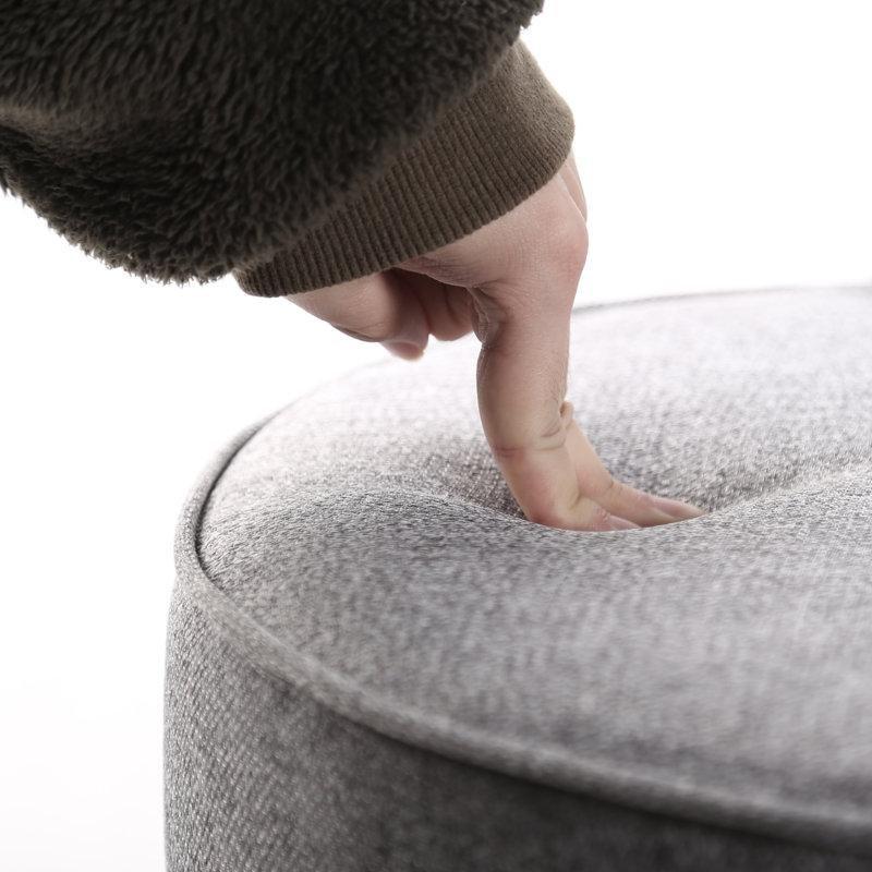 Pamuk Kumaş Kapitoneli Metal Zımba Detaylı Masif Ahşap Makyaj Sandalyesi - 146199