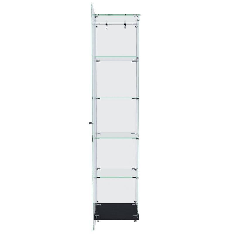 Paslanmaz Çelik 5 Modlu LED Işıklı 5 Raflı Camlı Oyuncak Dolabı - 160x35x30 cm - 149874