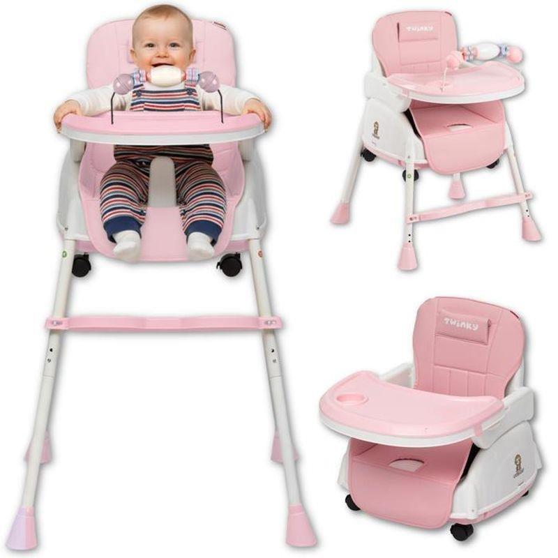 Pembe Katlanabilir ve Ayarlanabilir Çok Fonksiyonlu Mama Sandalyesi - 162760
