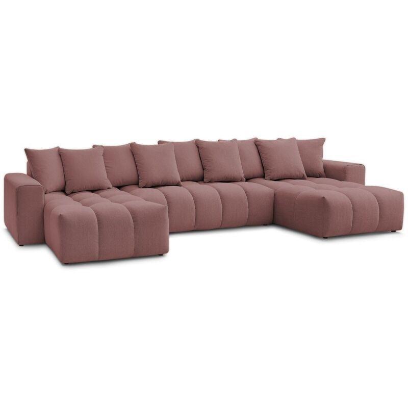 Pembe Kırçıllı Kumaş 5 Kişilik Panoramik Sabit Koltuk - 440 cm - 154002
