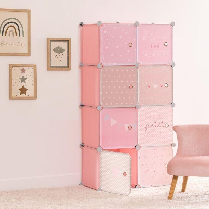 Pembe Polipropilen ve Demir 5 Bölmeli Askılıklı Oyuncak Dolabı - 65x32x125 cm - 150689