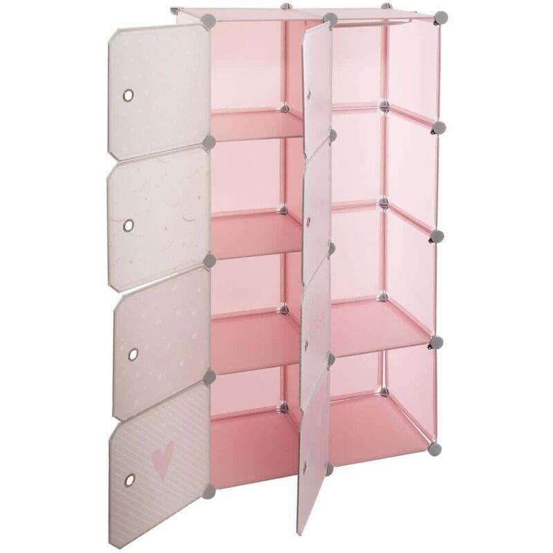 Pembe Polipropilen ve Demir 5 Bölmeli Askılıklı Oyuncak Dolabı - 65x32x125 cm - 150689
