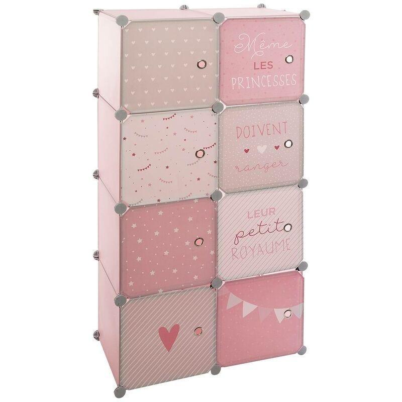 Pembe Polipropilen ve Demir 5 Bölmeli Askılıklı Oyuncak Dolabı - 65x32x125 cm - 150689