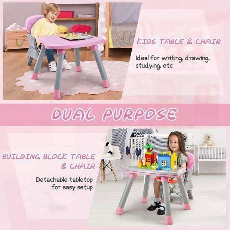 Pembe PP 6'sı 1 Arada Dönüştürülebilir Blok Masalı Mama Sandalyesi - 57x58x98 cm - 162553