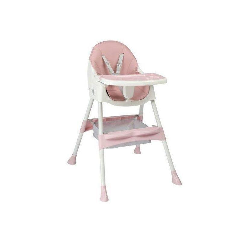Pembe Tekerlekli Yüksekliği Ayarlanabilir Katlanabilir Mama Sandalyesi - 162640