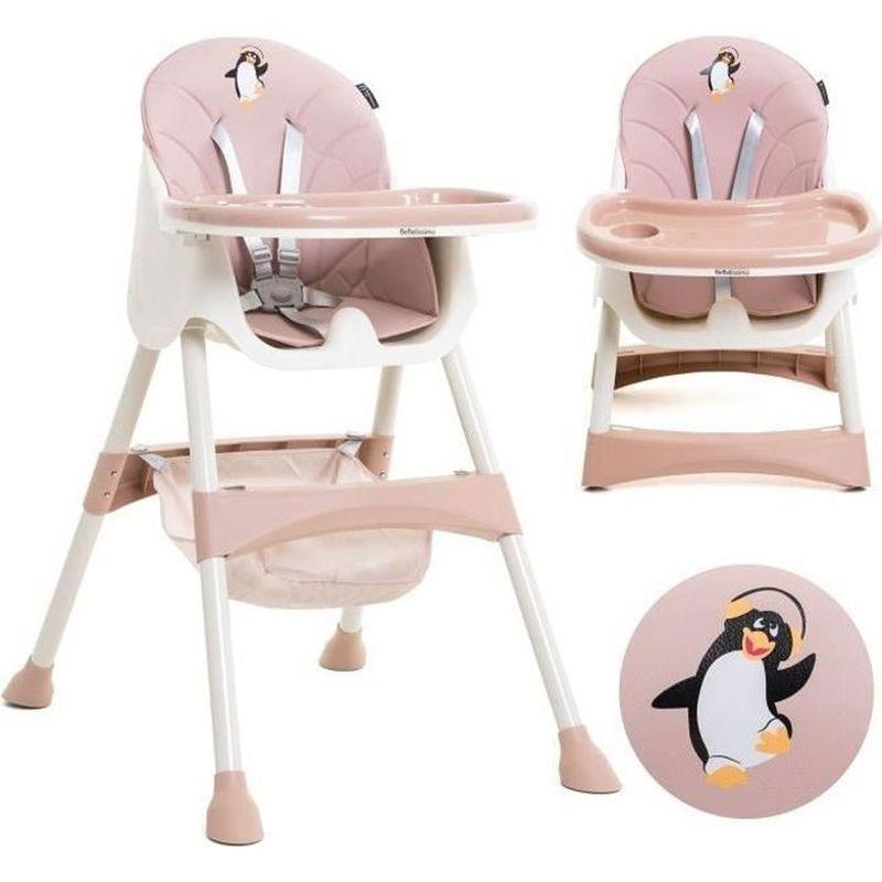 Pembe Yüksekliği Ayarlanabilir Çift Tepsili Dönüşebilen Mama Sandalyesi - 162685