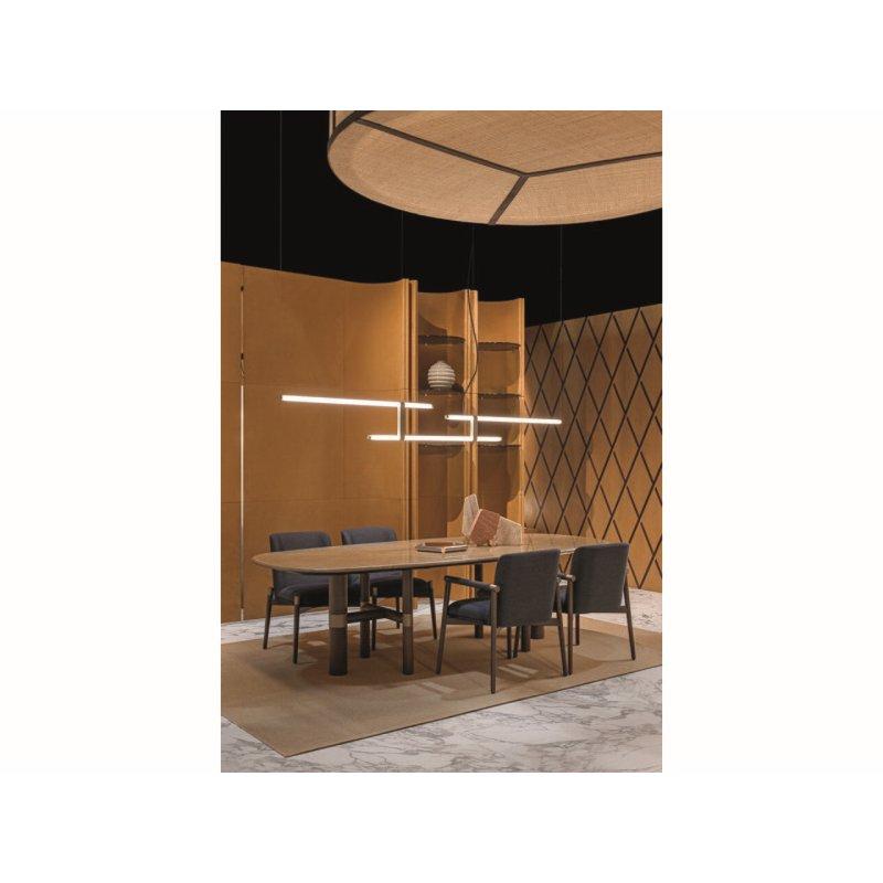 Pirinç Detaylı Ceviz Kolçaklı Kumaş Sandalye - 62x62x84 cm - 147285
