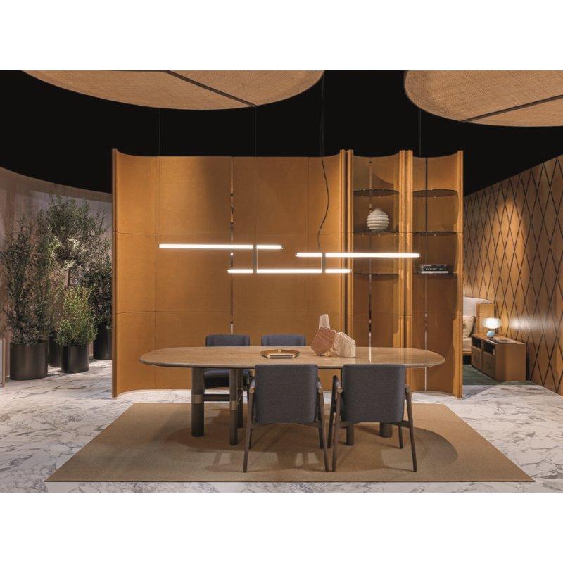 Pirinç Detaylı Ceviz Kolçaklı Kumaş Sandalye - 62x62x84 cm - 147285