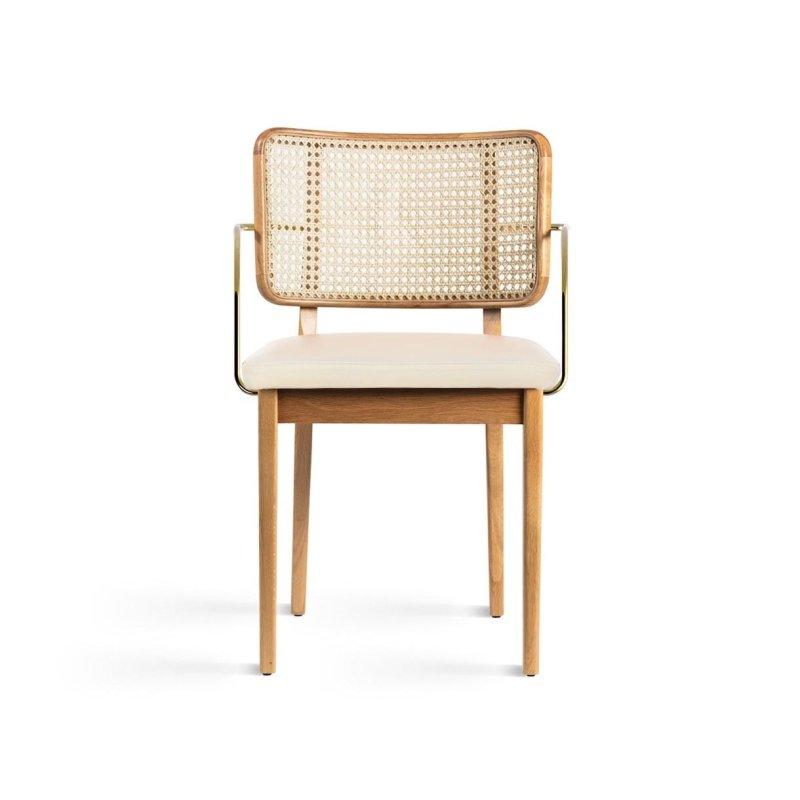 Pirinç Kolçaklı Doğal Meşe Hasır Sandalye - 147528