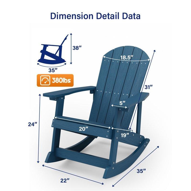 Plastik Adirondack Tasarım Sallanan Sandalye - 146382