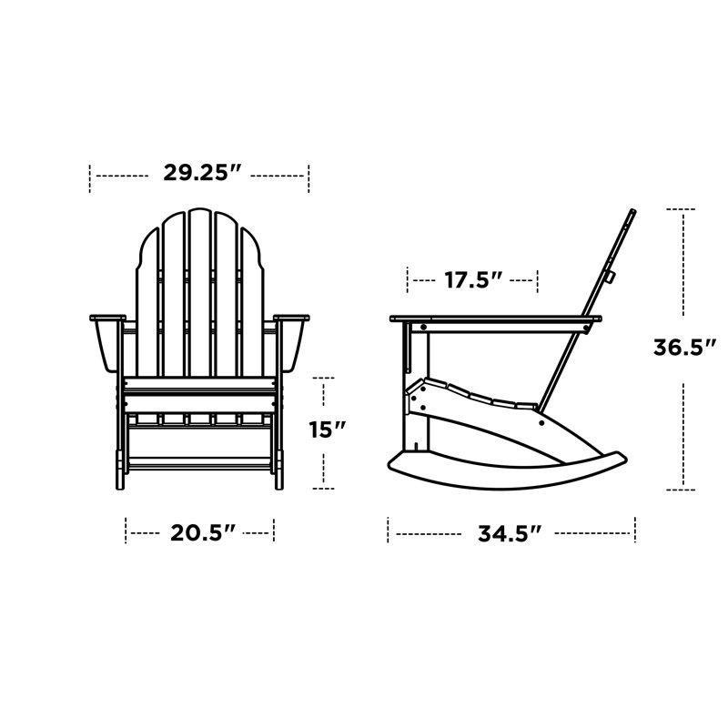 Polietilen Ahşap Adirondack Tarzı Sallanan Sandalye - 146358