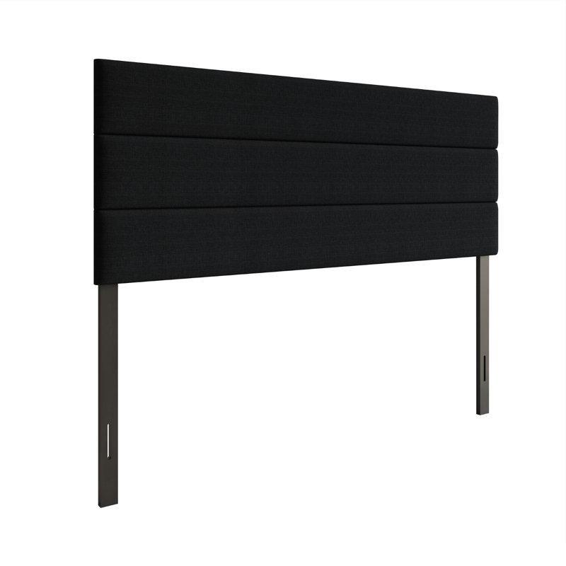 Polyester Kumaş Döşemeli Dikdörtgen Masif Ahşap Yatak Başlığı - 145 cm - 144933