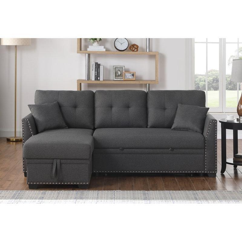 Polyester Kumaş Sandıklı Yataklı Kapitoneli Köşe Koltuk - 207 cm - 151897