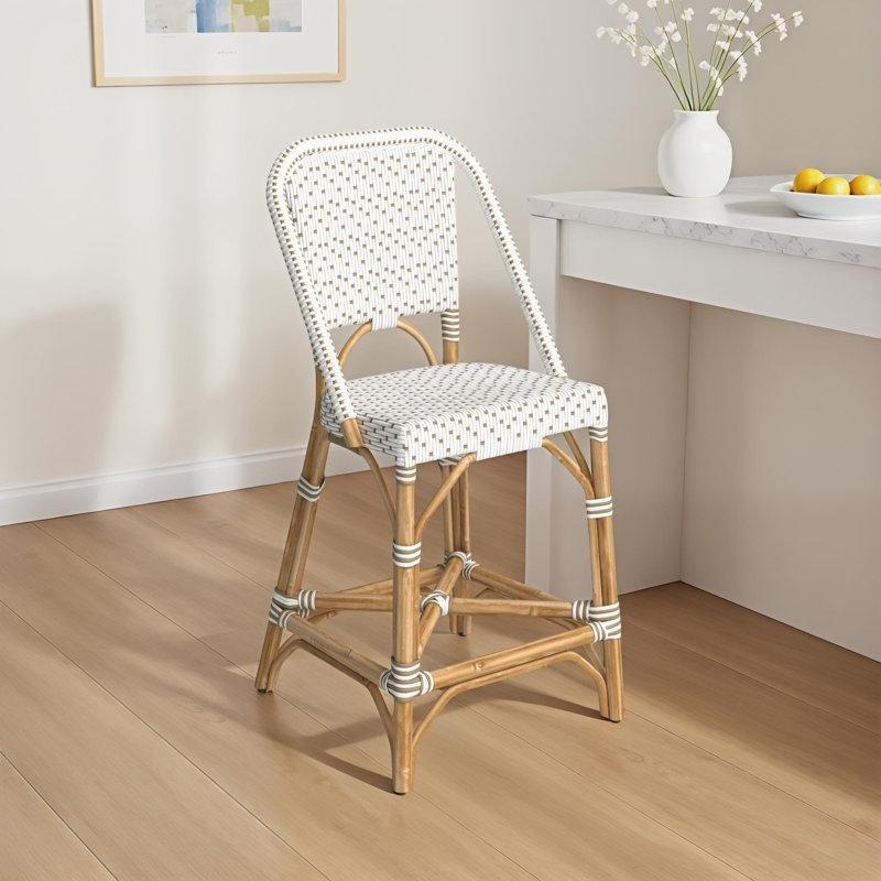 Rattan Ayak Dayamalı Hasır Bar Sandalyesi - 64 cm - 148218