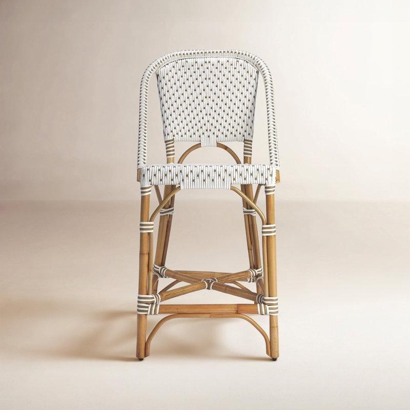 Rattan Ayak Dayamalı Hasır Bar Sandalyesi - 64 cm - 148218