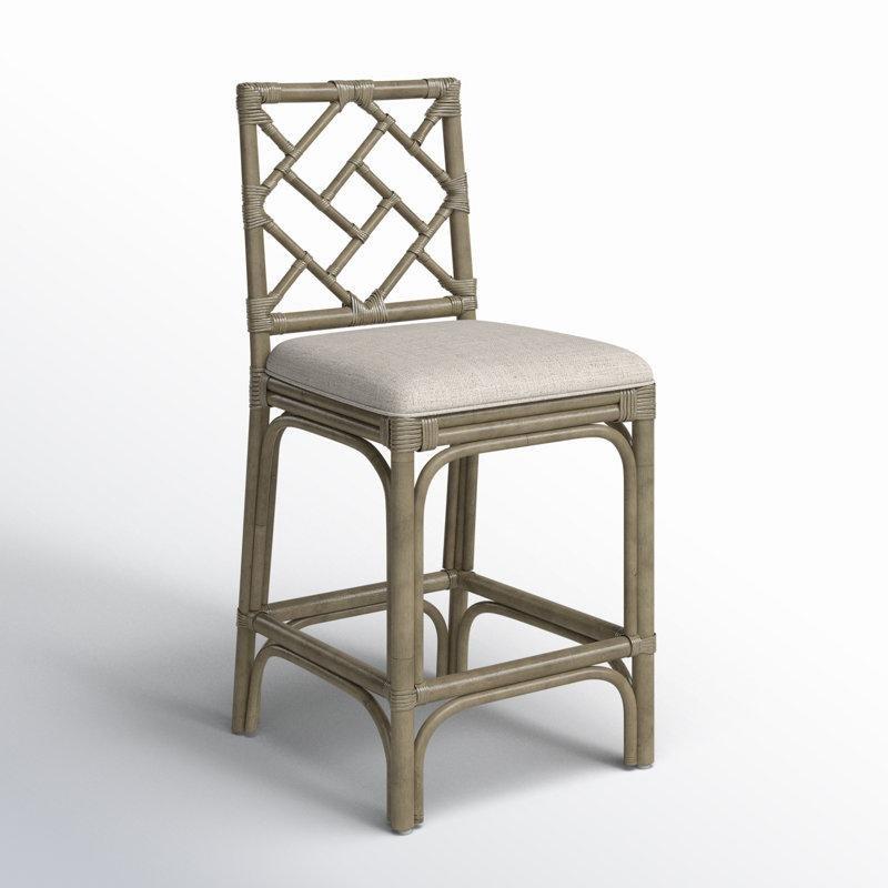 Rattan El Yapımı Döşemeli Hasır Bar Sandalyesi - 100 cm - 148224