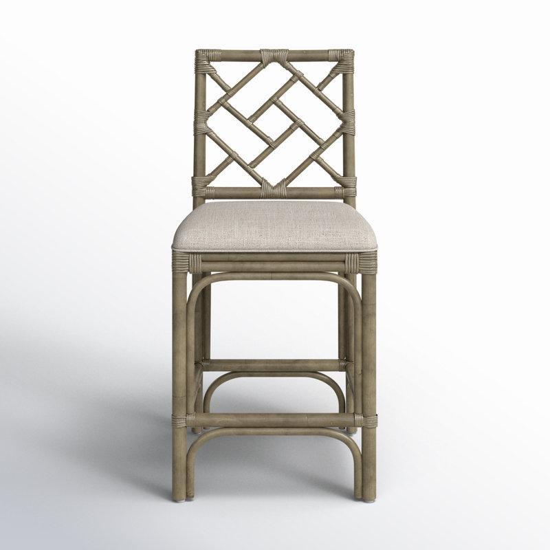 Rattan El Yapımı Döşemeli Hasır Bar Sandalyesi - 100 cm - 148224