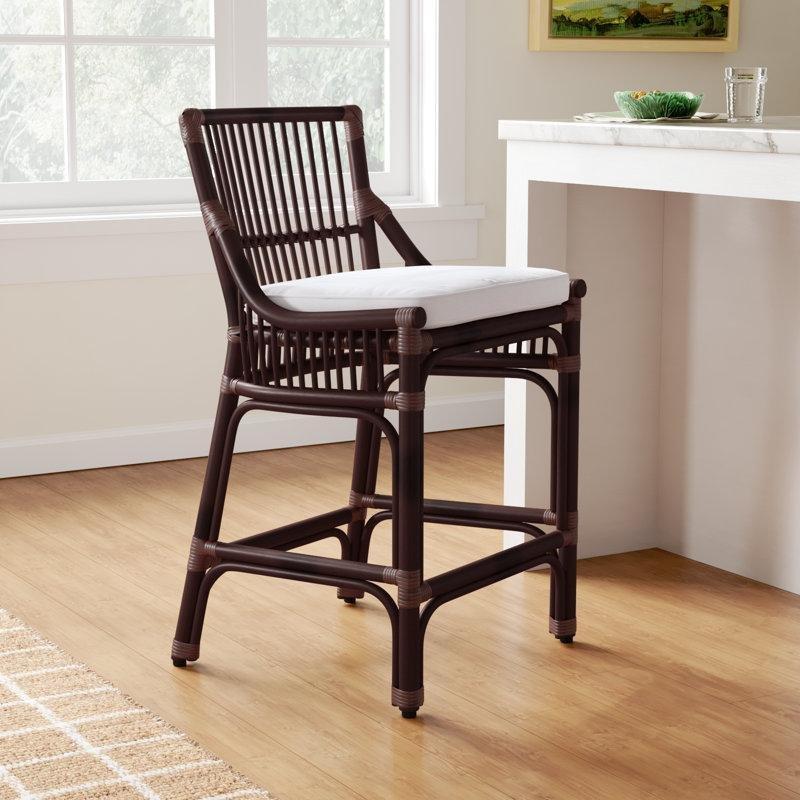 Rattan Kolçaklı Alçak Sırtlı Hasır Bar Sandalyesi - 66 cm - 148206