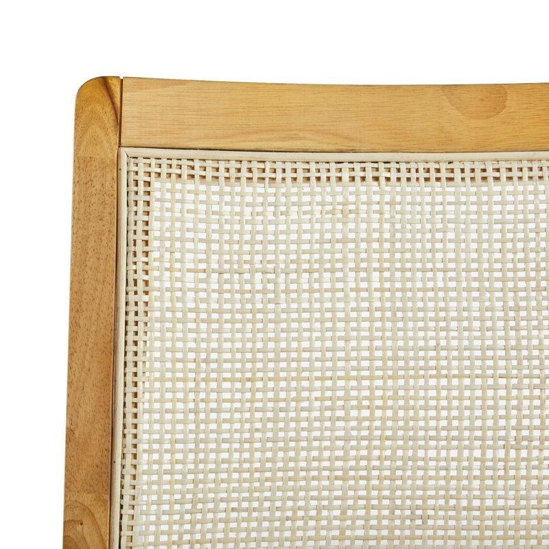 Rattan Sırtlı 2'li Set Ham Ahşap Bar Sandalyesi - 61 cm - 148803