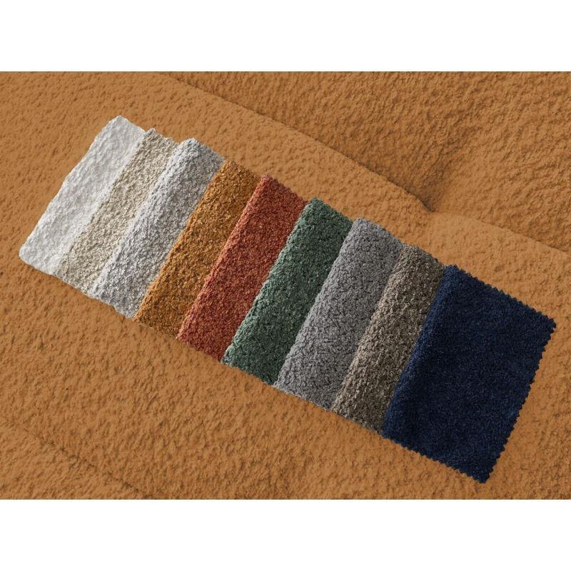 Sarı Bukle Kumaş Puflu Yataklı 3 Kişilik Koltuk - 228x114 cm - 152068