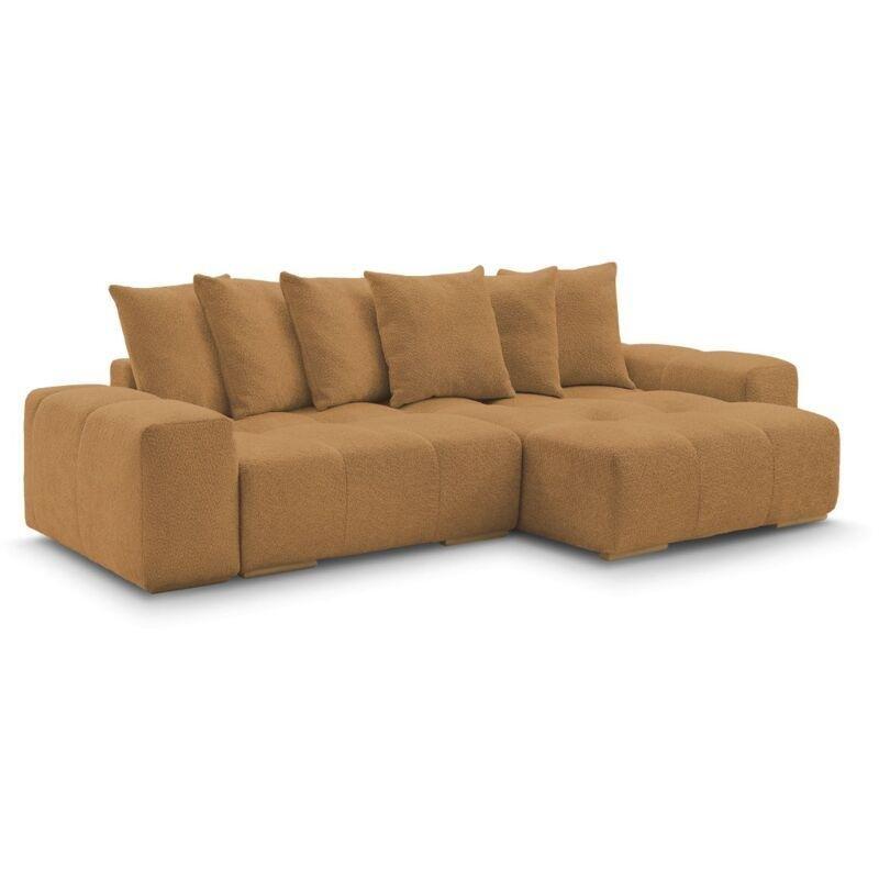 Sarı Buklet Kumaş Ahşap Yönü Değiştirilebilir Köşe Koltuk - 310x160 cm - 152056