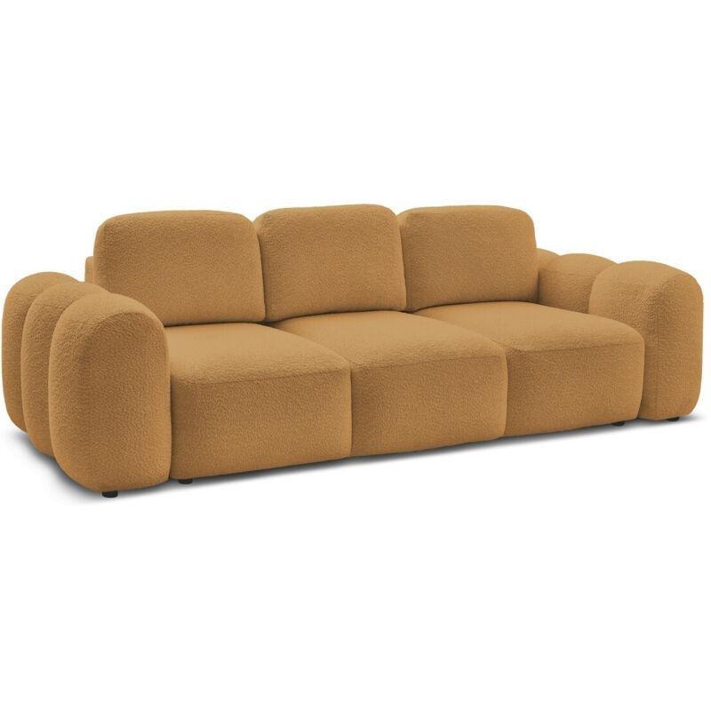 Sarı Buklet Kumaş Yataklı Sandıklı 3 Kişilik Koltuk - 152082