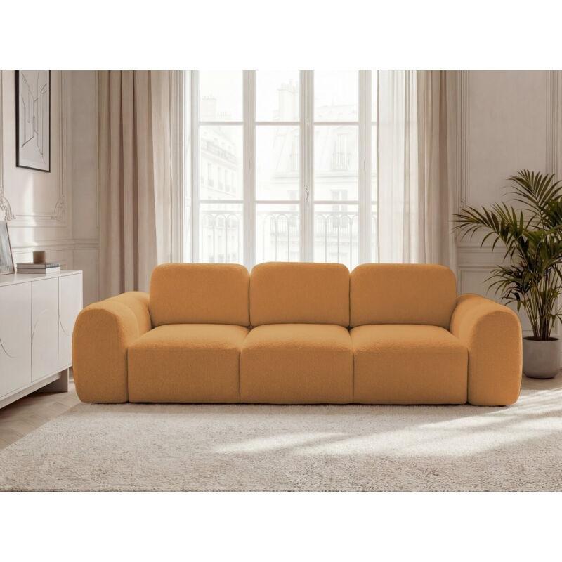 Sarı Buklet Kumaş Yataklı Sandıklı 3 Kişilik Koltuk - 152082