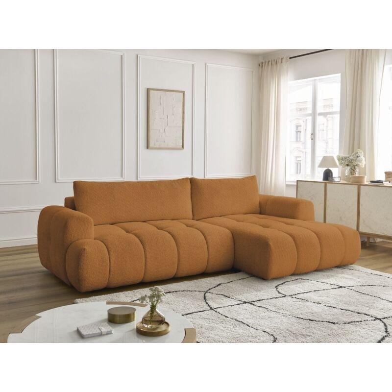 Sarı Buklet Kumaş Yataklı Sandıklı Sağ Köşe Koltuk - 292x160 cm - 152988