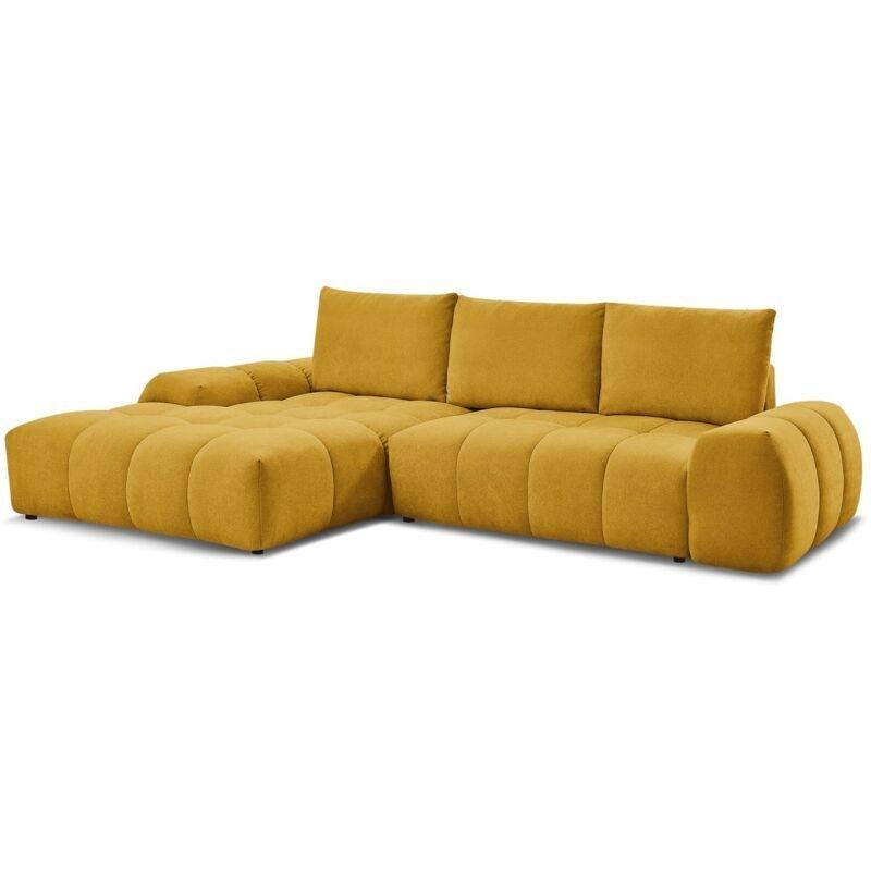 Sarı Dokulu Kumaş Yataklı Sandıklı Sol Köşe Koltuk - 318x180 cm - 152981