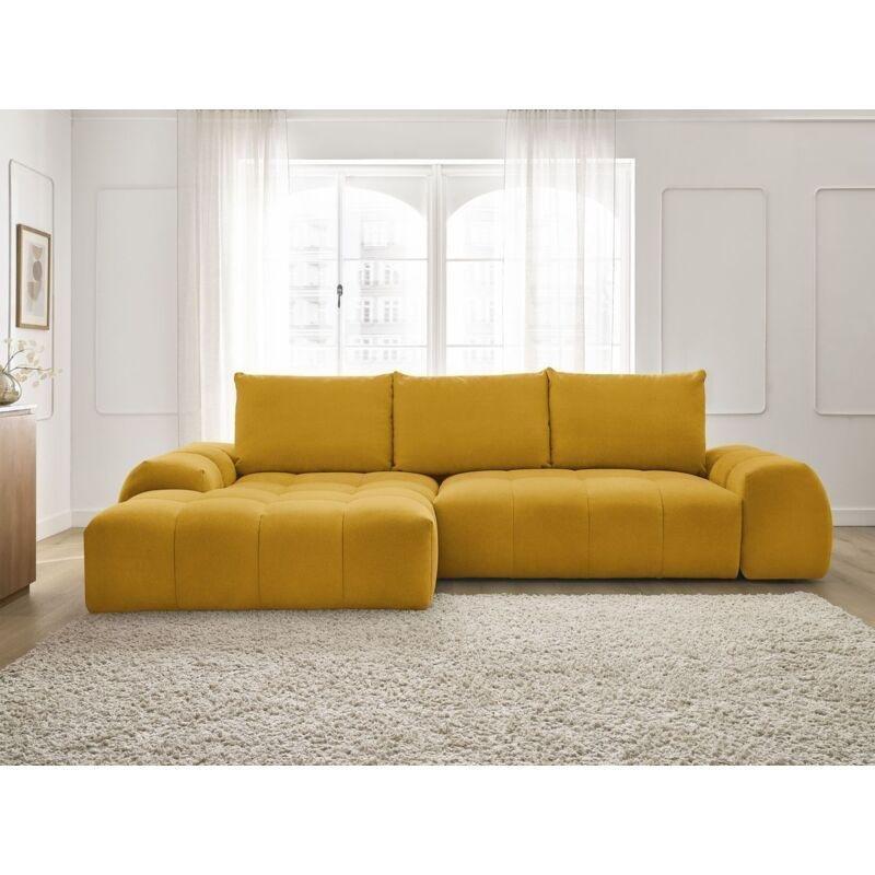 Sarı Dokulu Kumaş Yataklı Sandıklı Sol Köşe Koltuk - 318x180 cm - 152981